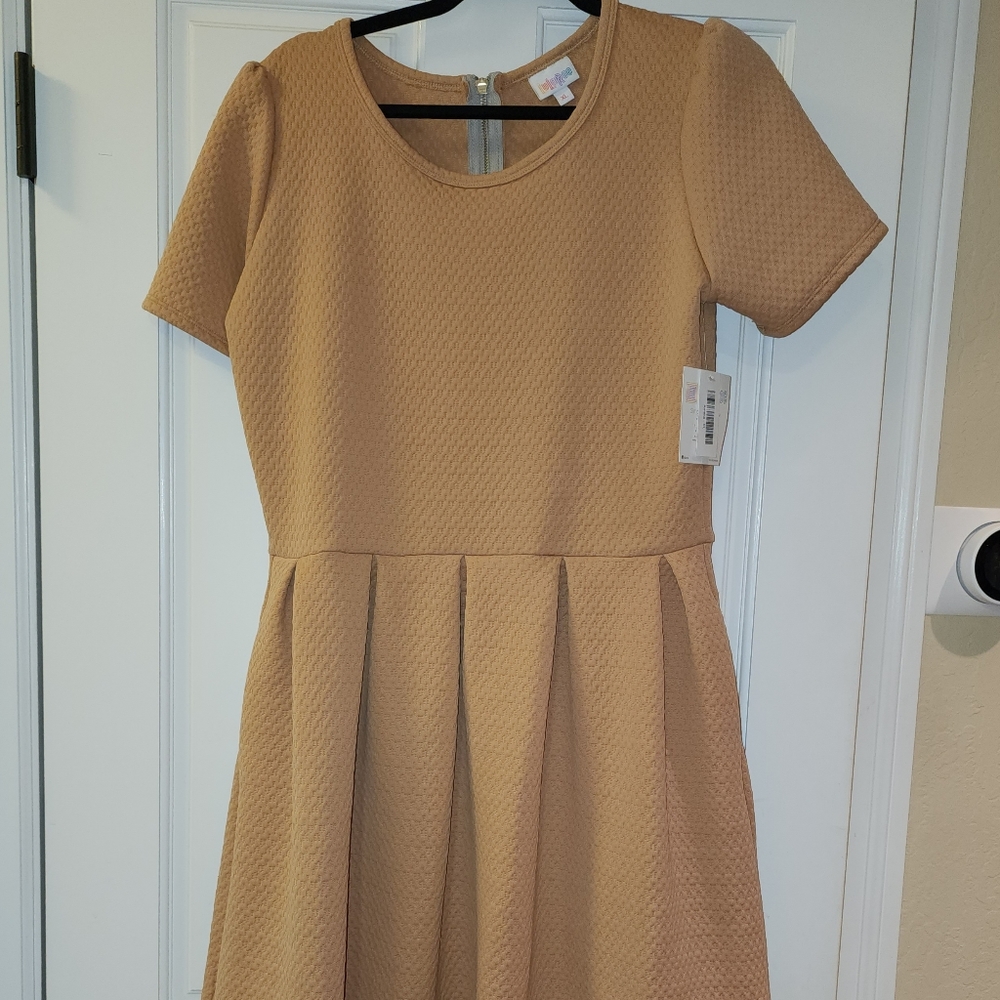 LuLaRoe Tan Thick Beautiful Fabric Dress Great for Fall/Winter